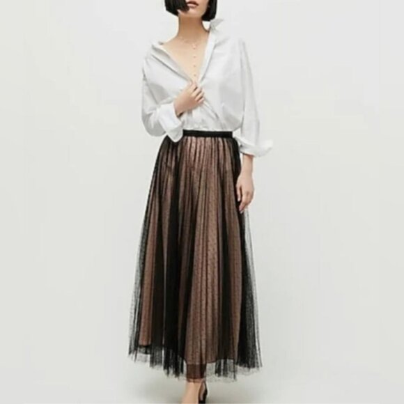 J. Crew Dresses & Skirts - 👗✨ NWT J.Crew Polka Dot Tulle A-Line Midi Skirt Black Size 00 Elegant